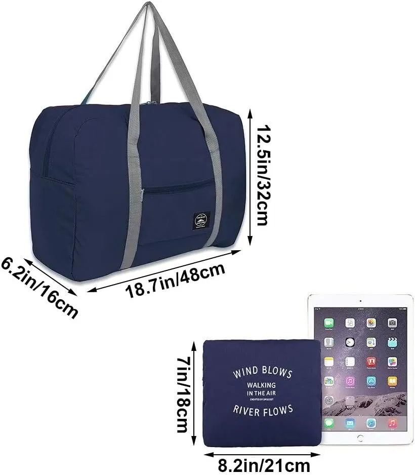 2 Pack Foldable Travel Duffel Bag, Lightweight Carry On Luggage Bag for Women and Men, Waterproof Multipurpose Sport Duffle for Sports, Gym, Vacation