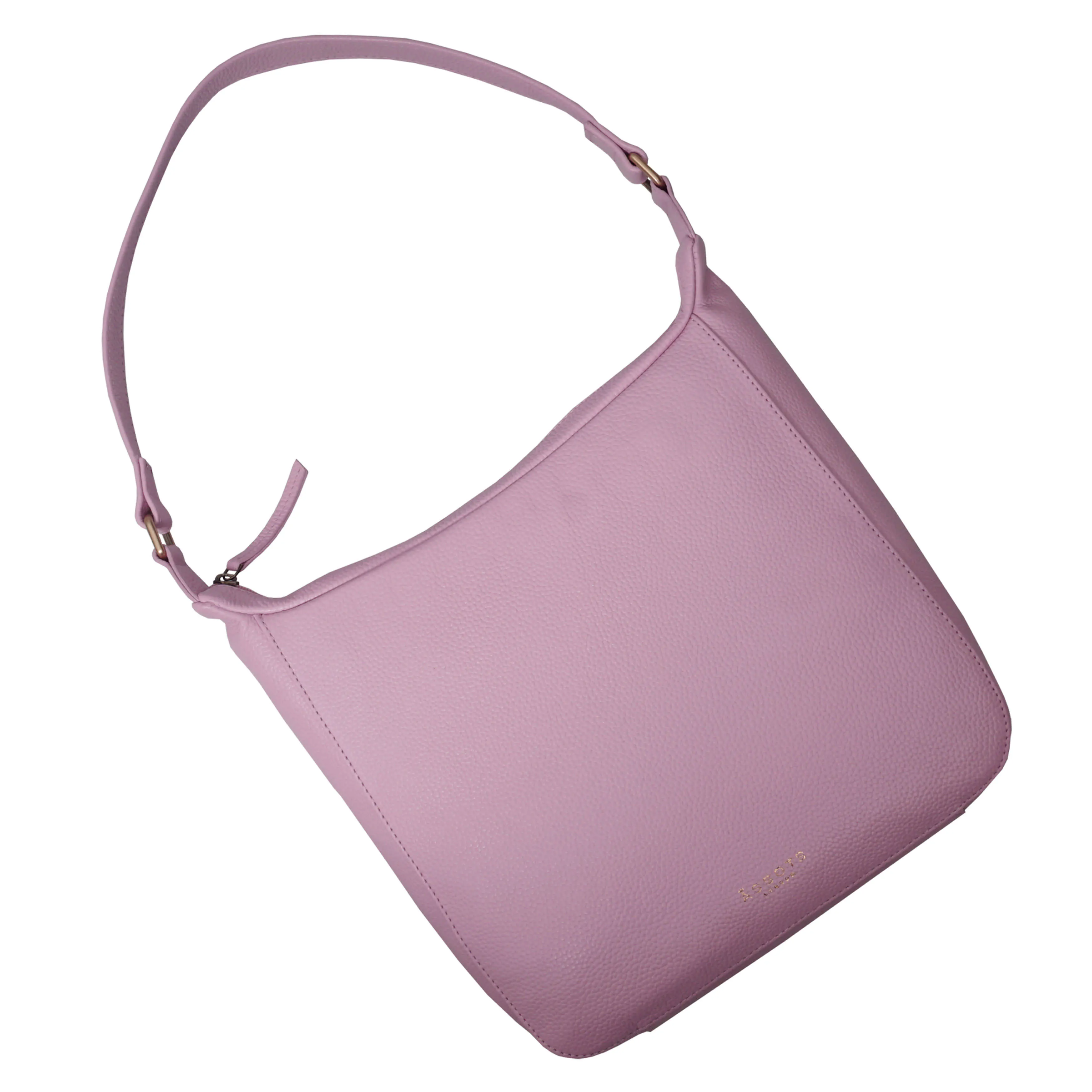 'BIANCA' Pale Pink Pebble Grain Leather Slouchy Hobo Bag