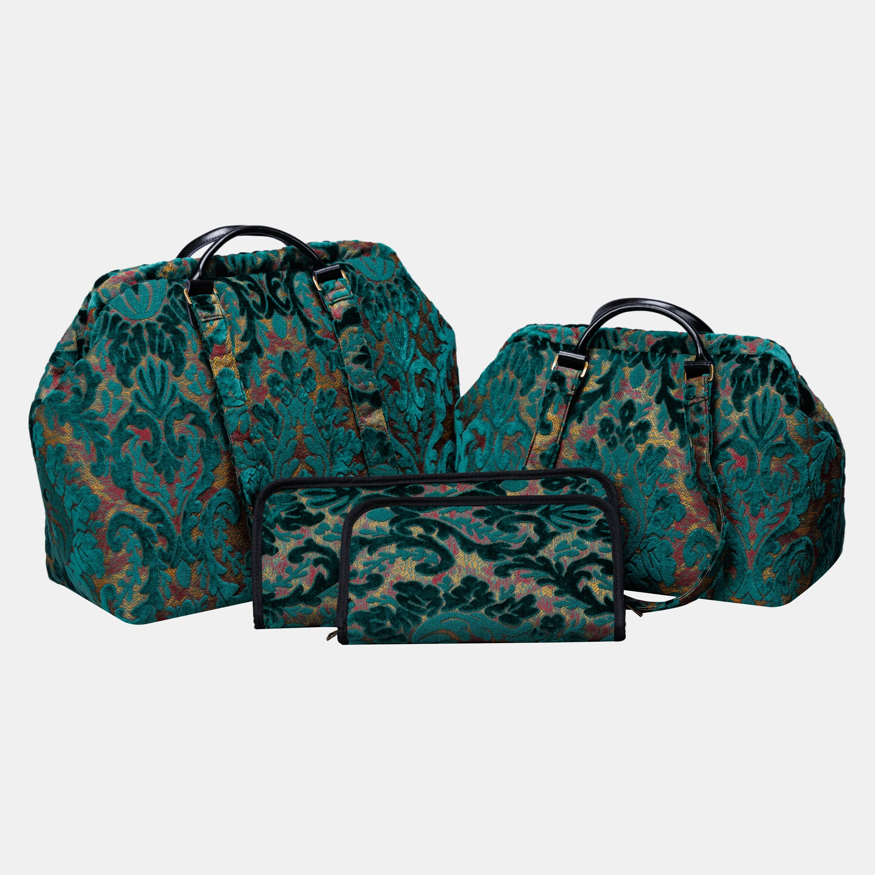 Burnout Velvet Jade Green Knitting Project Bag