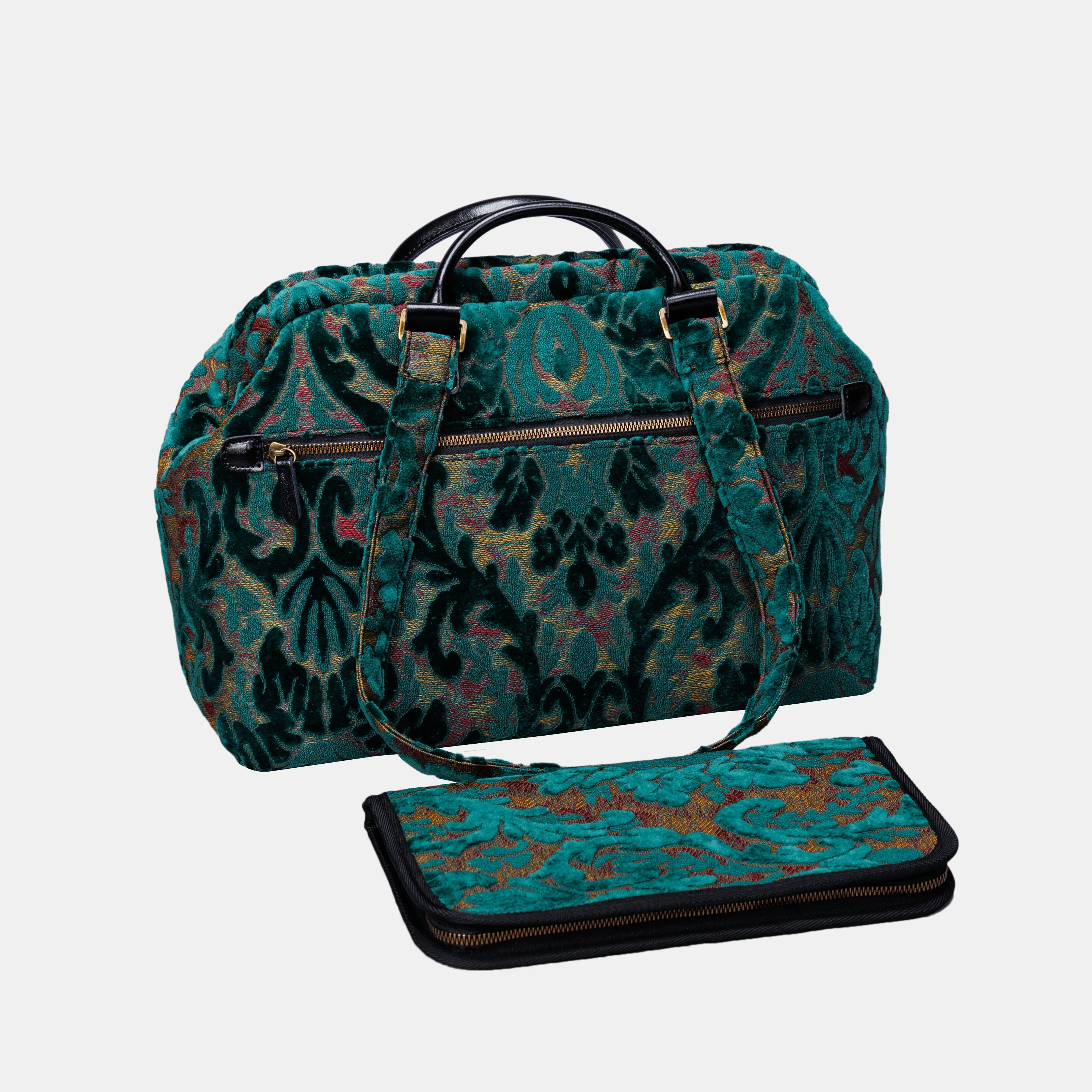 Burnout Velvet Jade Green Knitting Project Bag