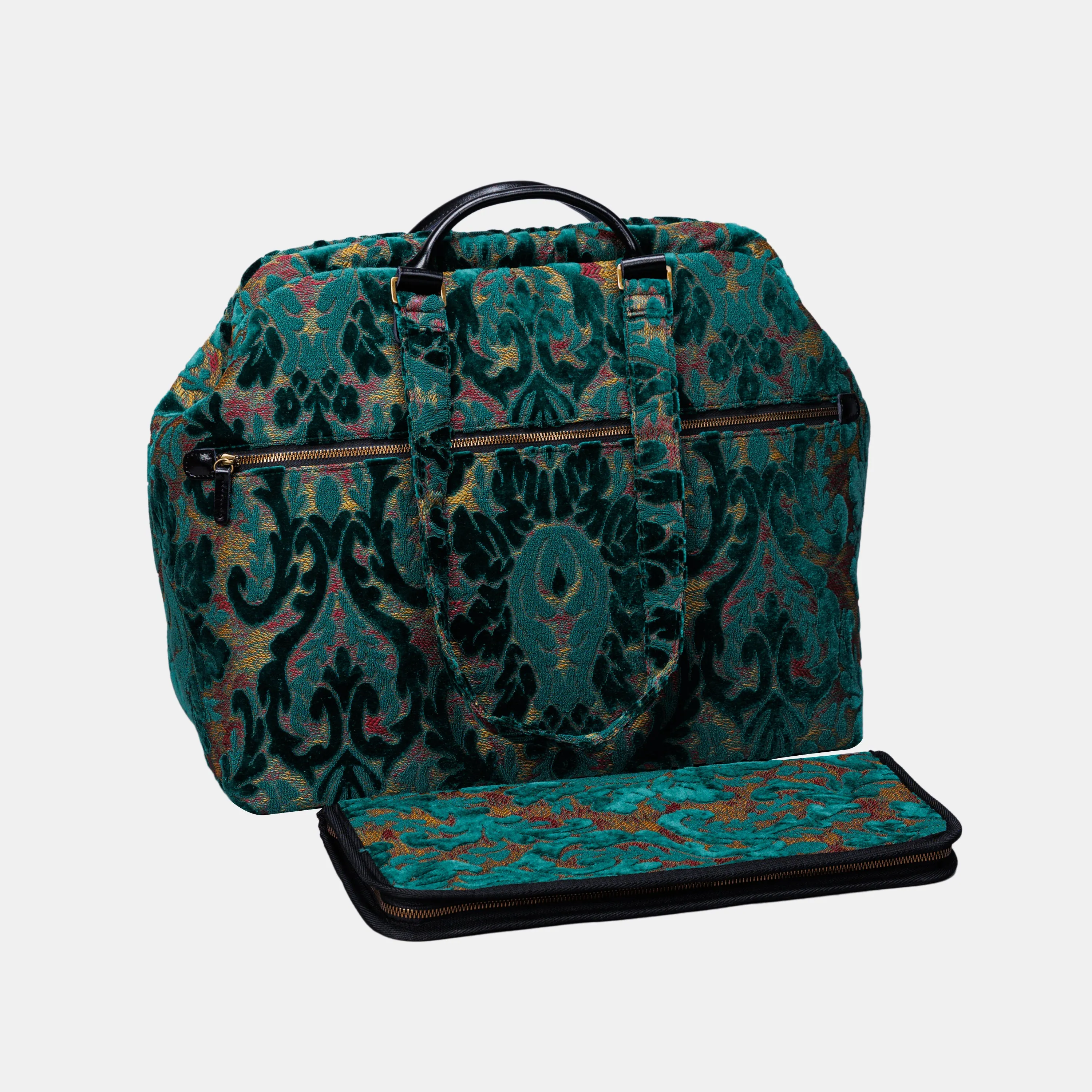 Burnout Velvet Jade Green Knitting Project Bag