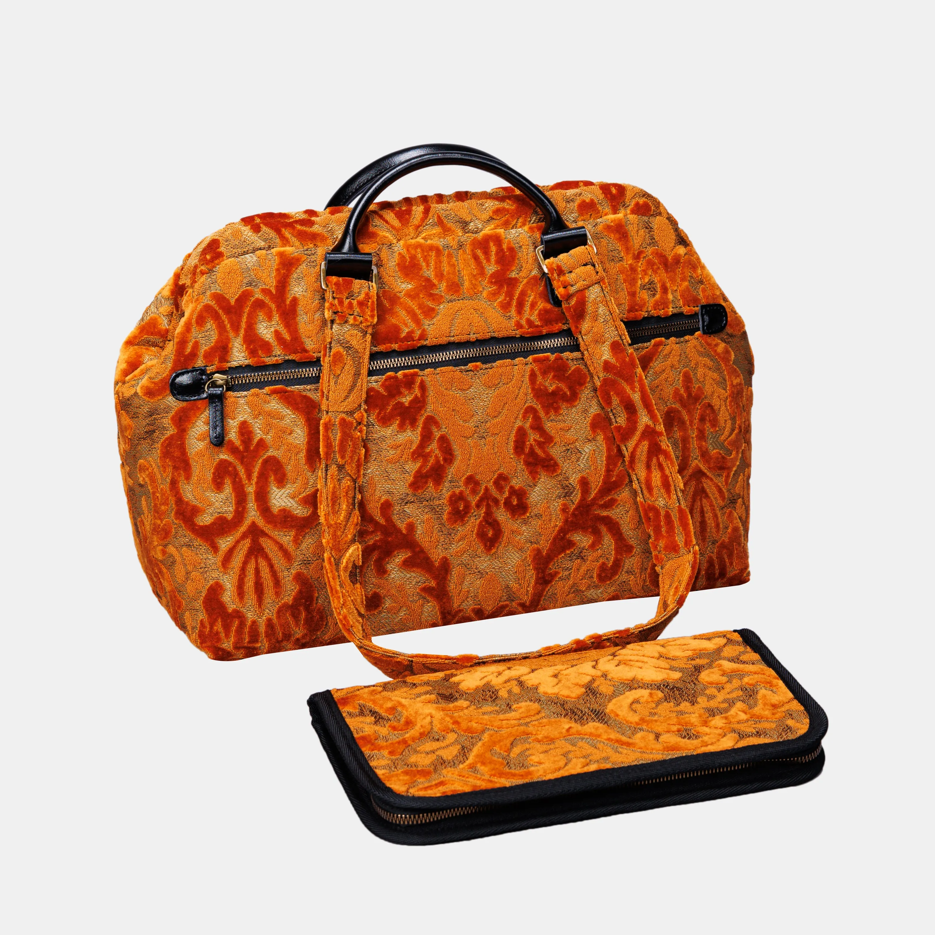 Burnout Velvet Orange Knitting Project Bag