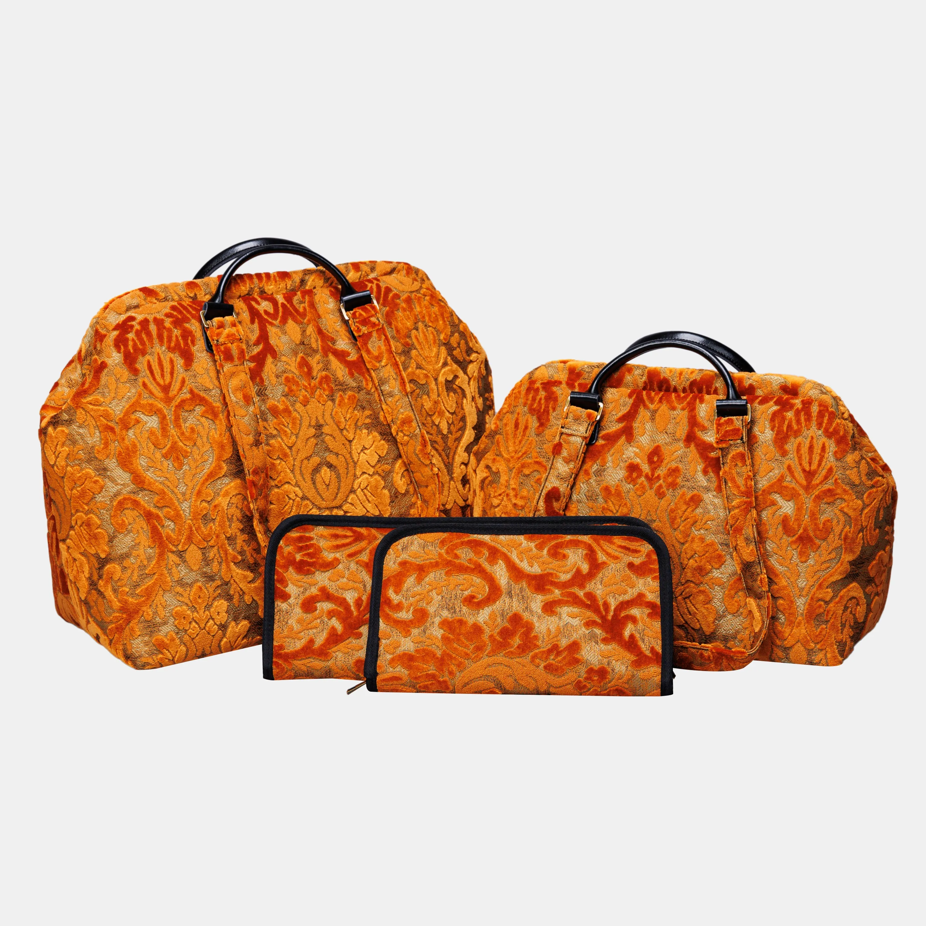 Burnout Velvet Orange Knitting Project Bag