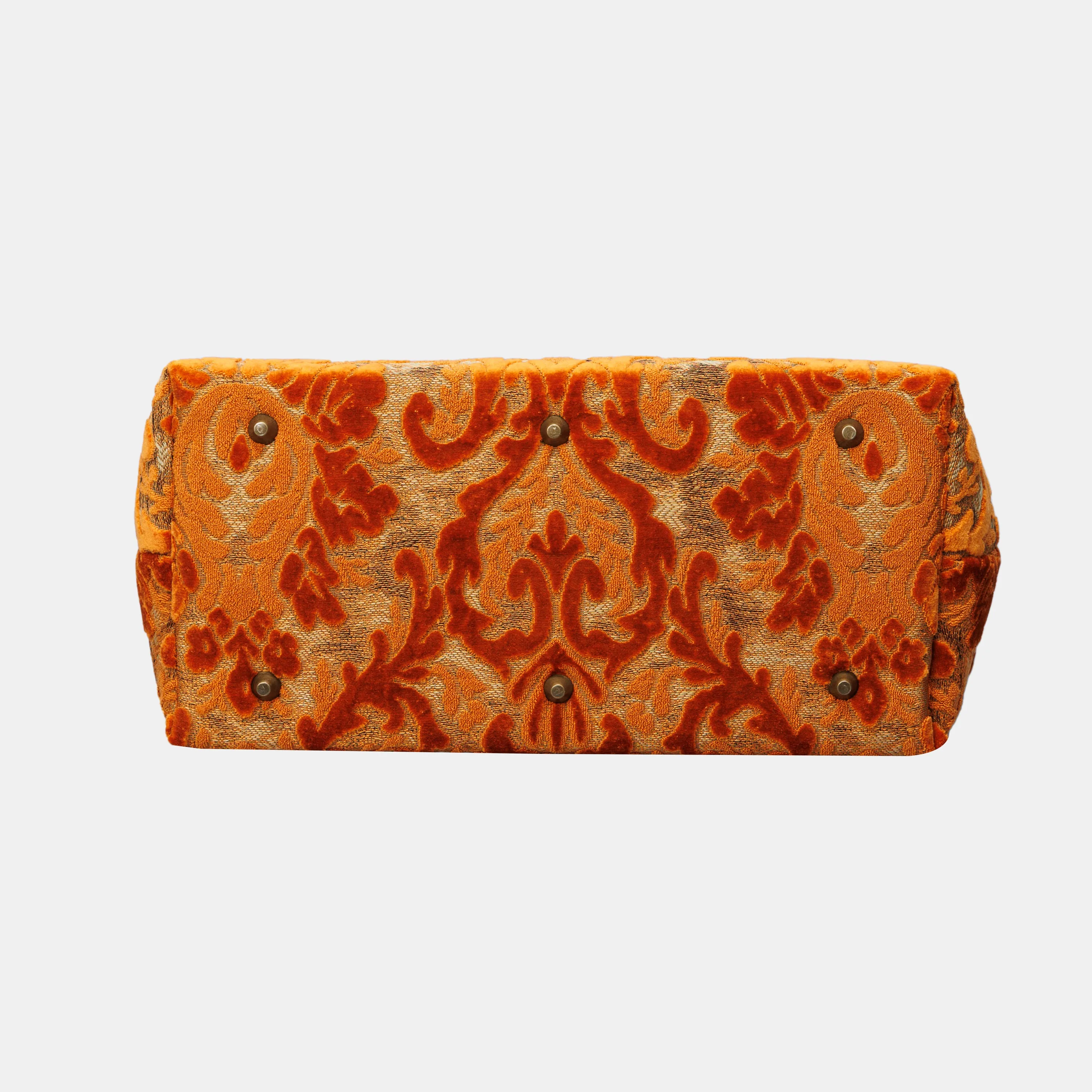 Burnout Velvet Orange Knitting Project Bag