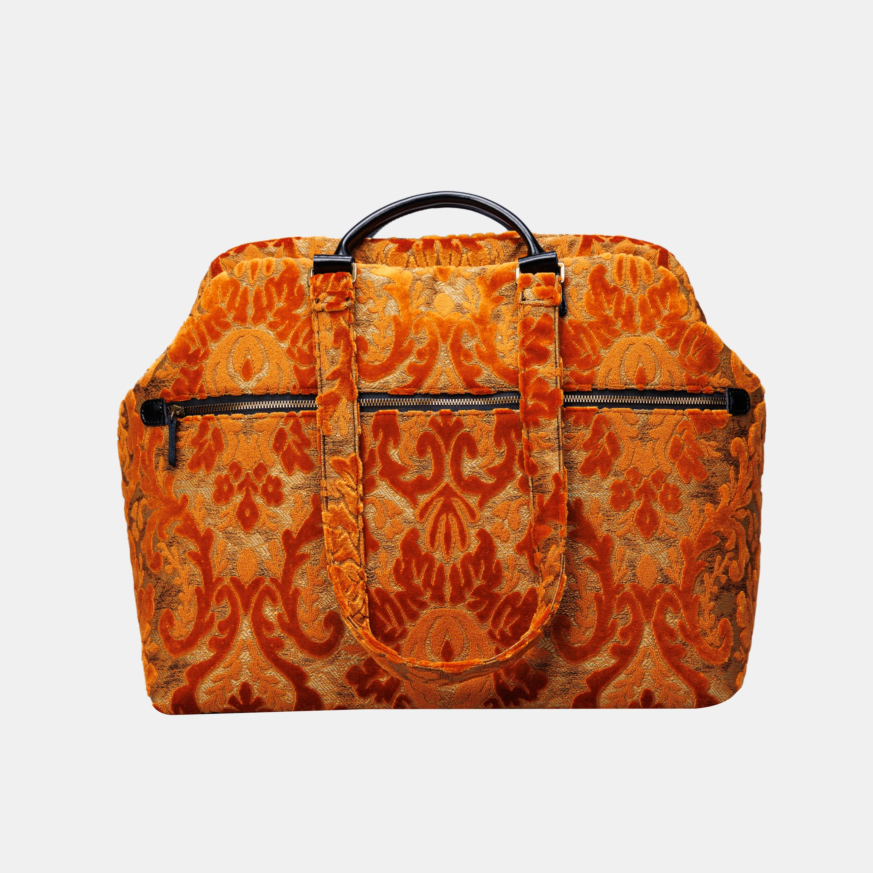 Burnout Velvet Orange Knitting Project Bag