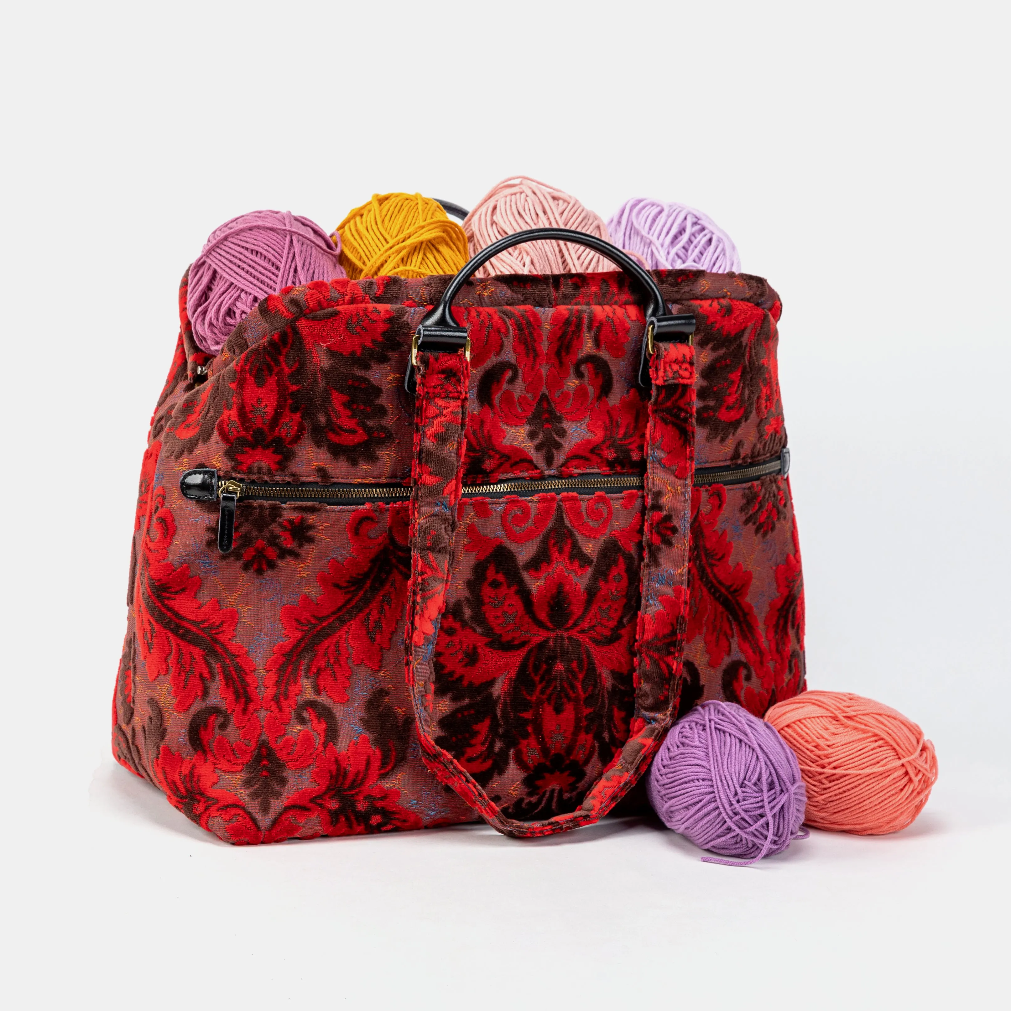 Burnout Velvet Revival Scarlet Knitting Project Bag