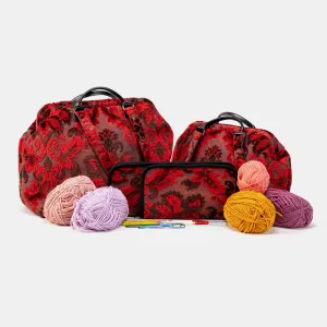 Burnout Velvet Revival Scarlet Knitting Project Bag