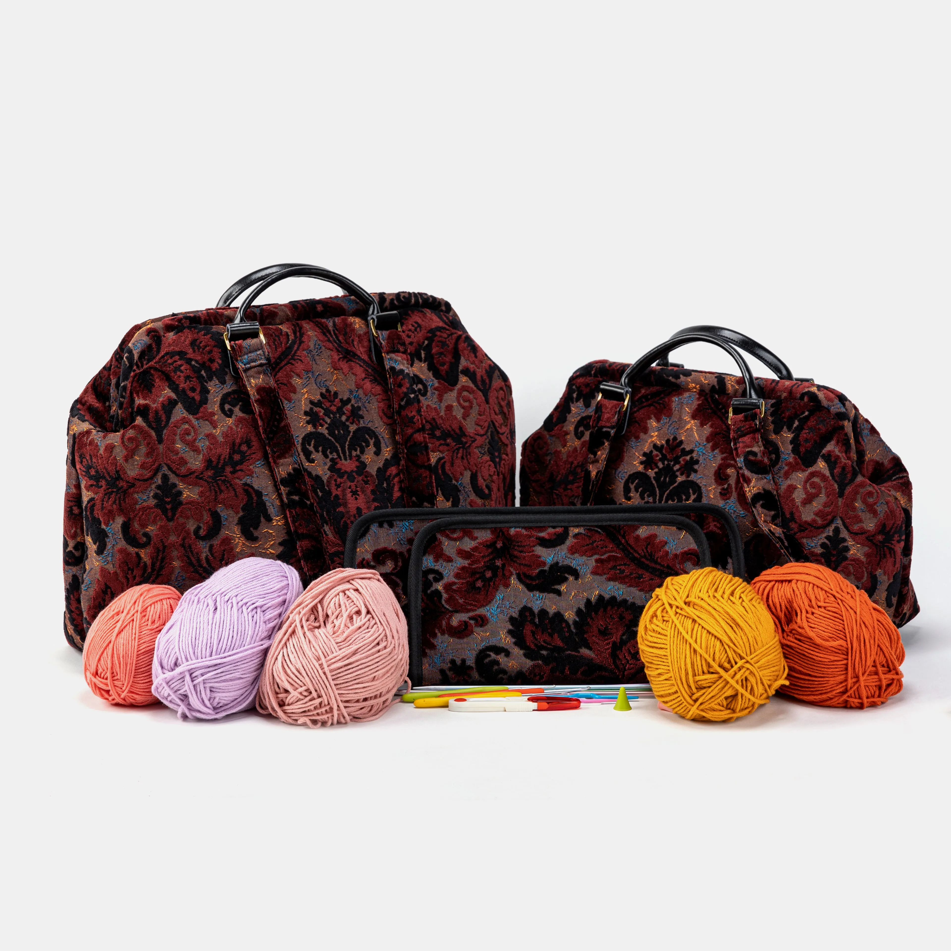 Burnout Velvet Revival Sephia Knitting Project Bag