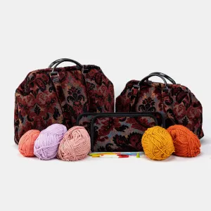 Burnout Velvet Revival Sephia Knitting Project Bag