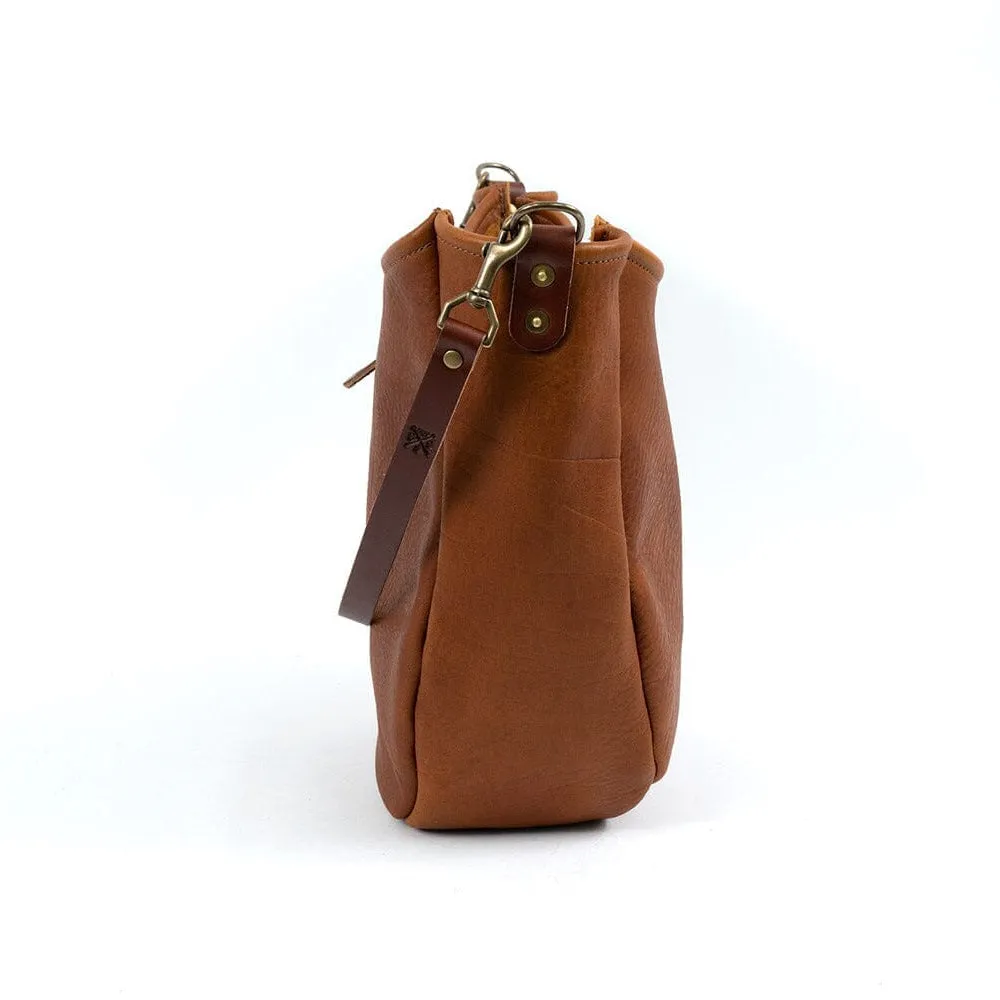 CELESTE LEATHER HOBO BAG - LARGE - COBALT BISON