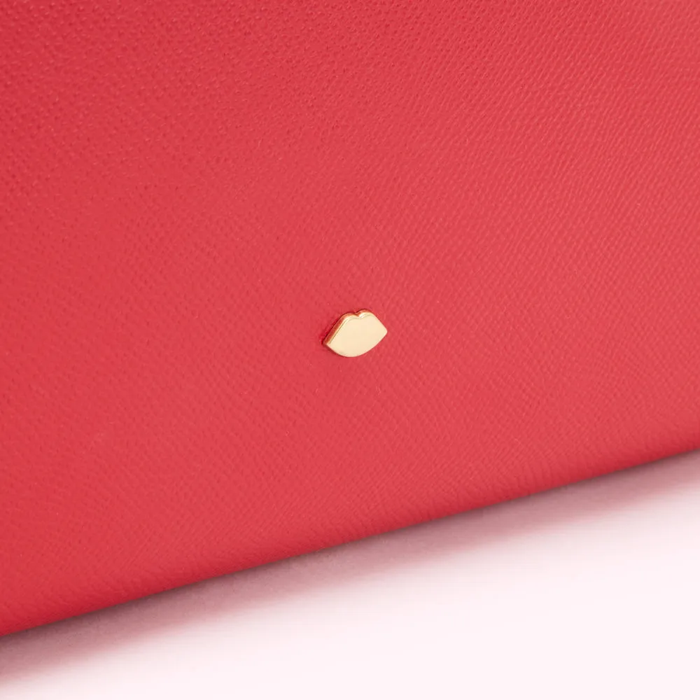 CLASSIC RED LEATHER LARGE IVY TOTE BAG