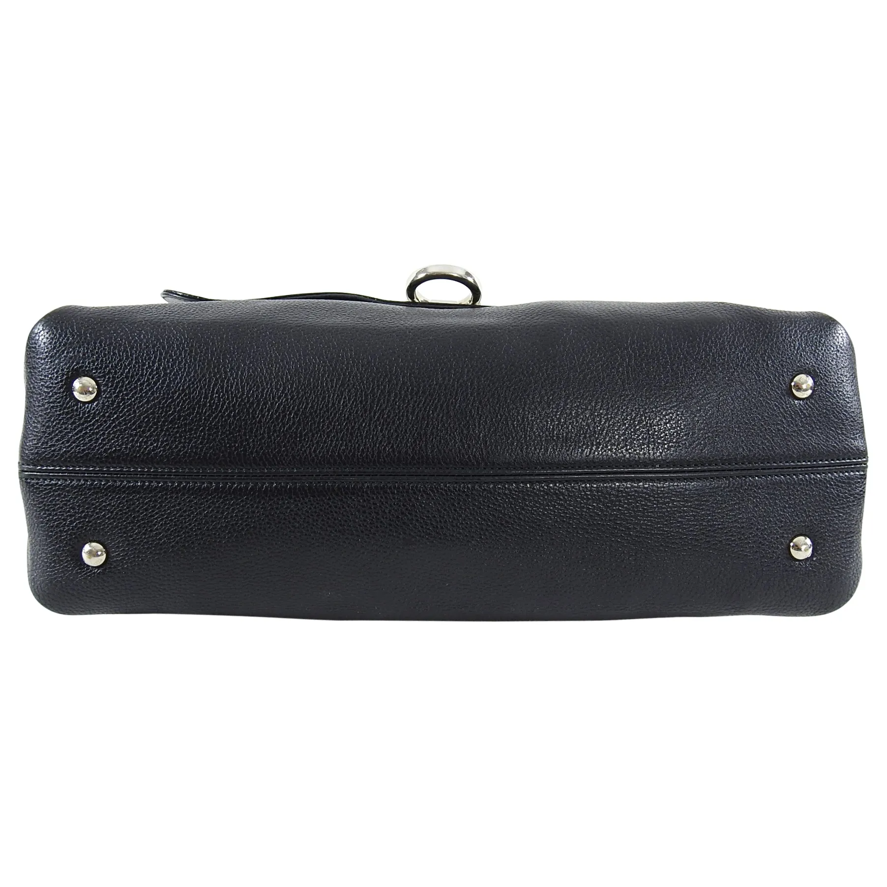 Ferragamo Black Grained Leather Sofia Hobo Bag