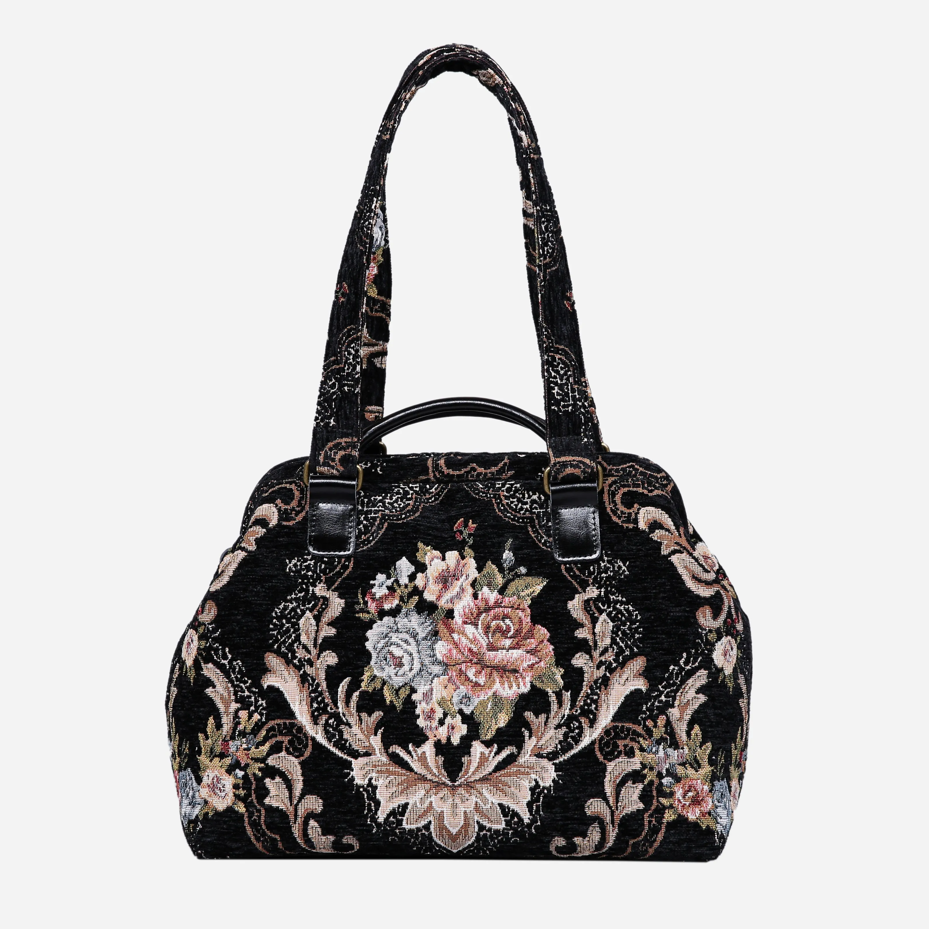 Floral BLK/BLK Knitting Project Bag