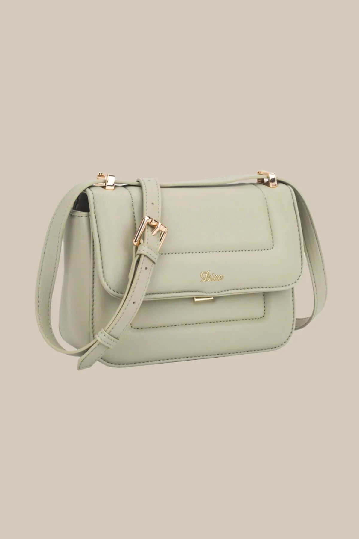 Green Quilted Flapover Bag