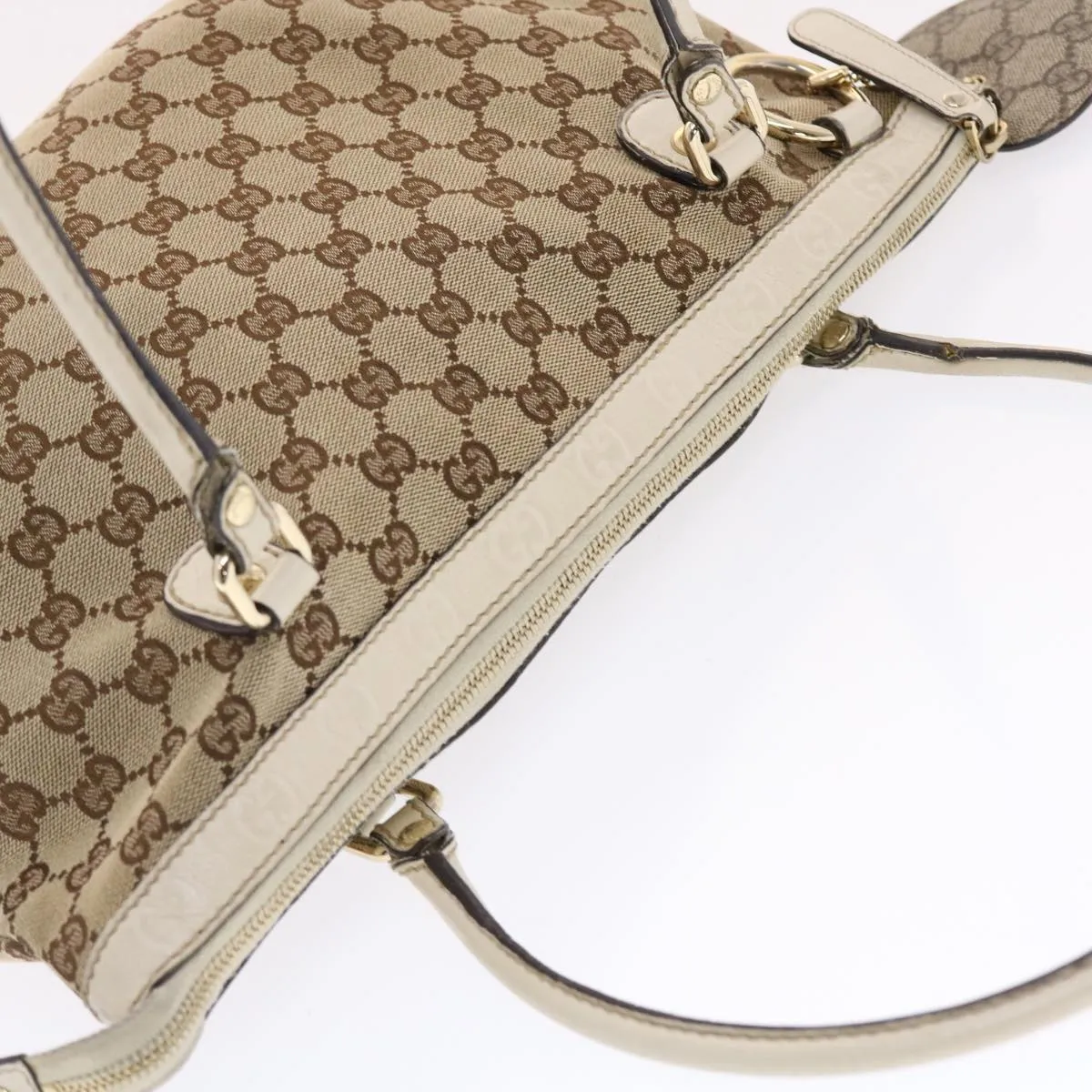 GUCCI GG Canvas Tote Bag Beige 211942  49604
