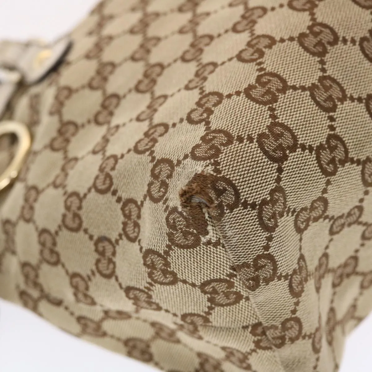 GUCCI GG Canvas Tote Bag Beige 211942  49604