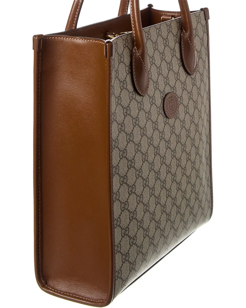 Gucci Interlocking G Small GG Supreme Canvas & Leather Tote