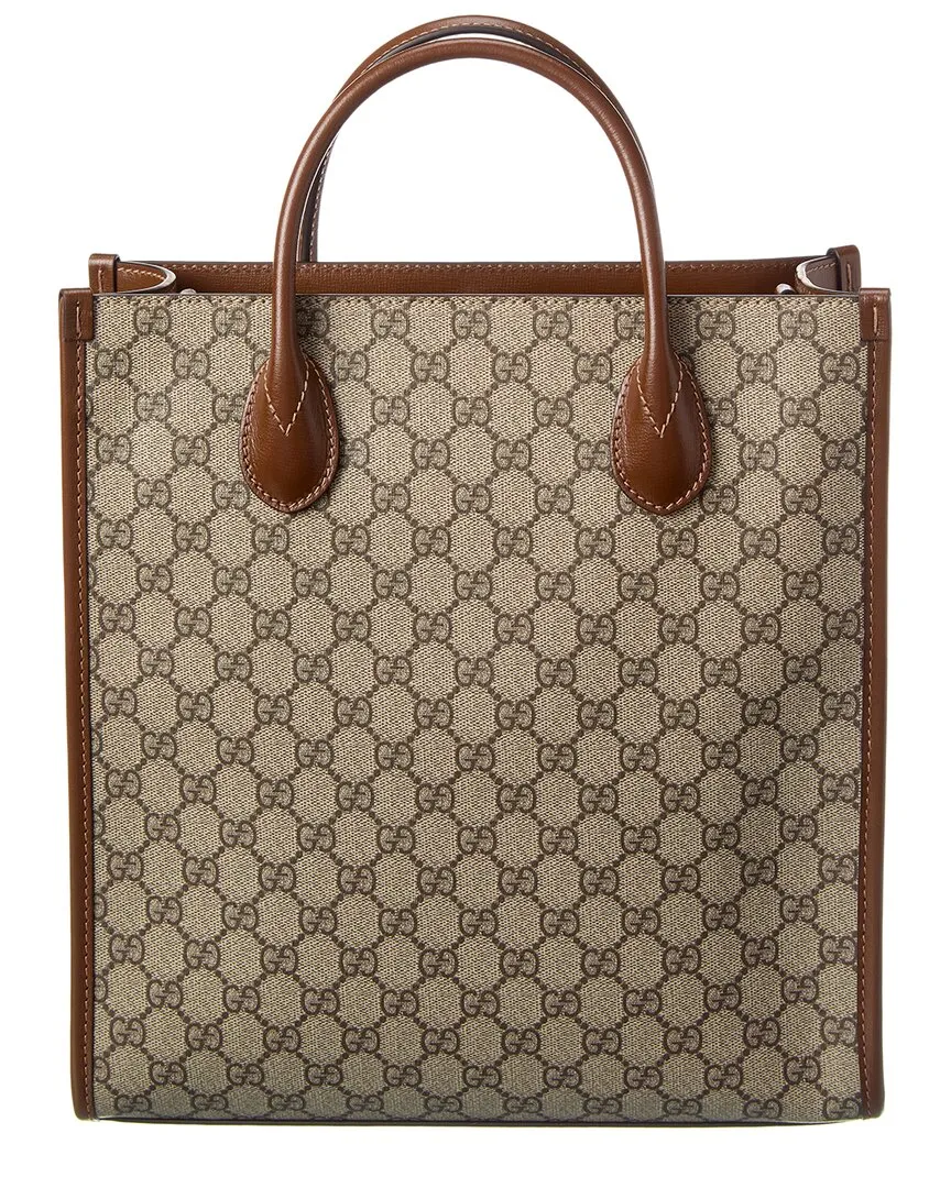 Gucci Interlocking G Small GG Supreme Canvas & Leather Tote