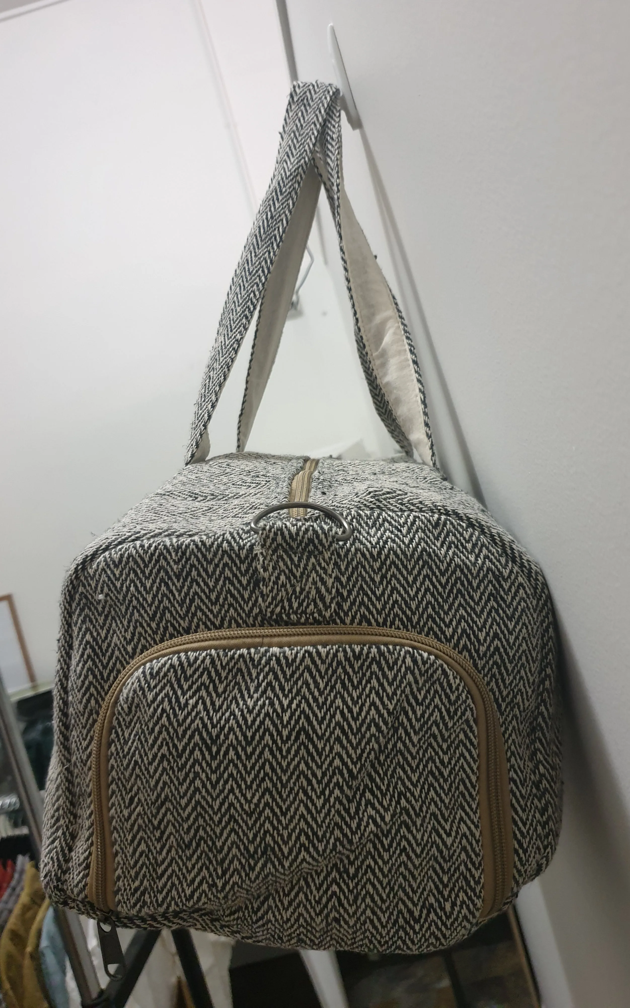 Hemp Travel Duffel Bag - Black