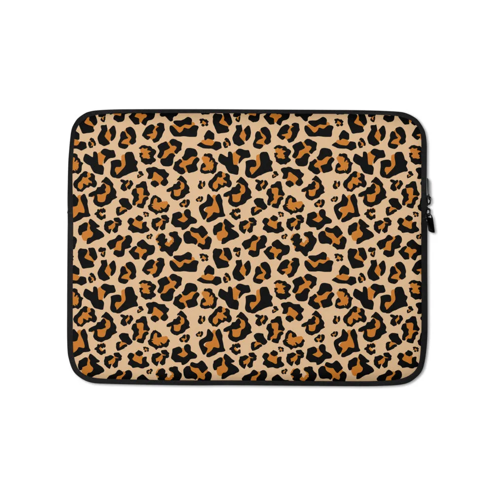 Leopard Print Laptop Sleeve Case, Animal Print Cheetah Surface Cover Macbook Air 13 15 Inch Protective Zipper Bag