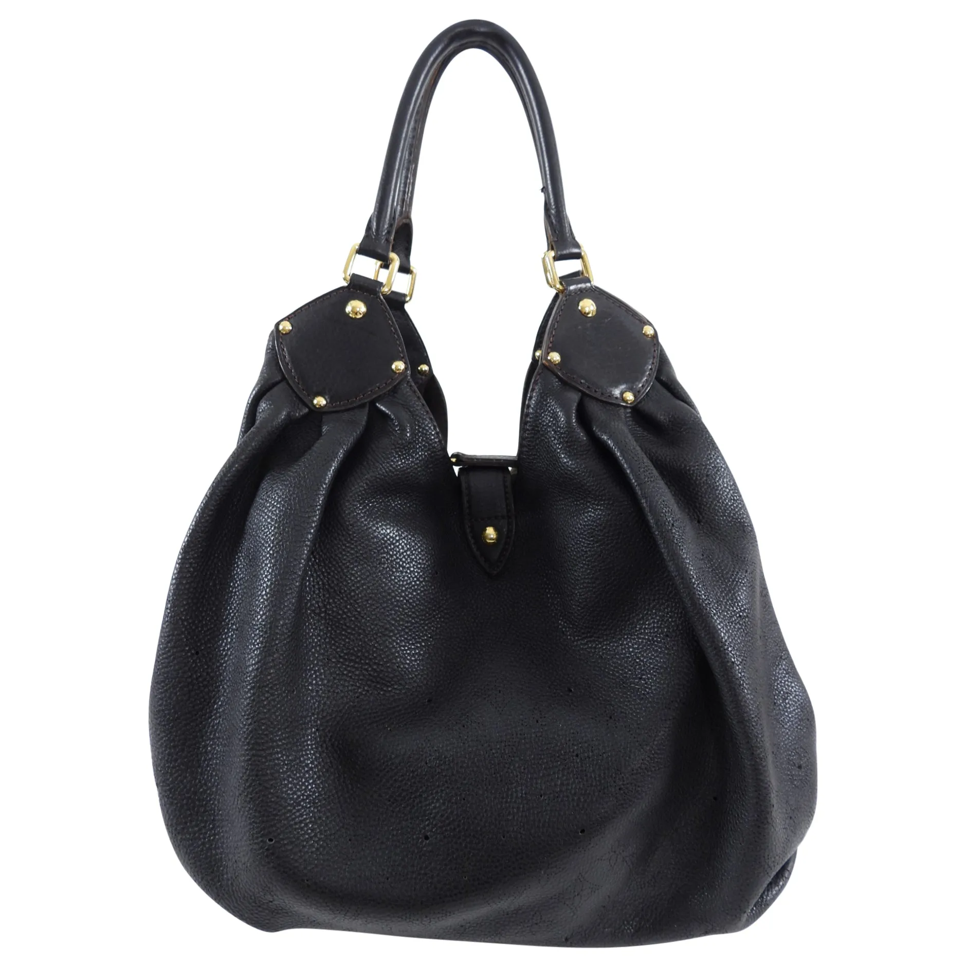 Louis Vuitton Black Mahina Leather Hobo XL
