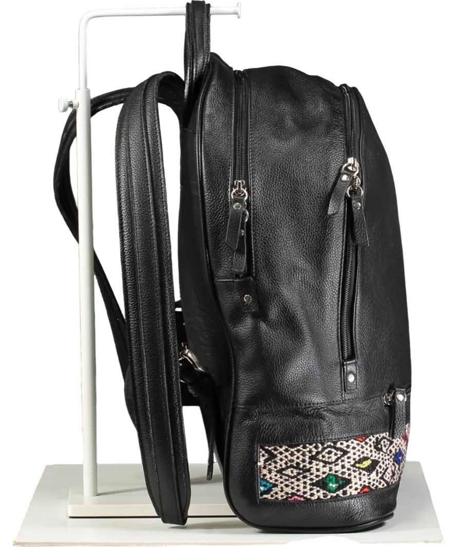 MyKilim Black Premium Leather Backpack