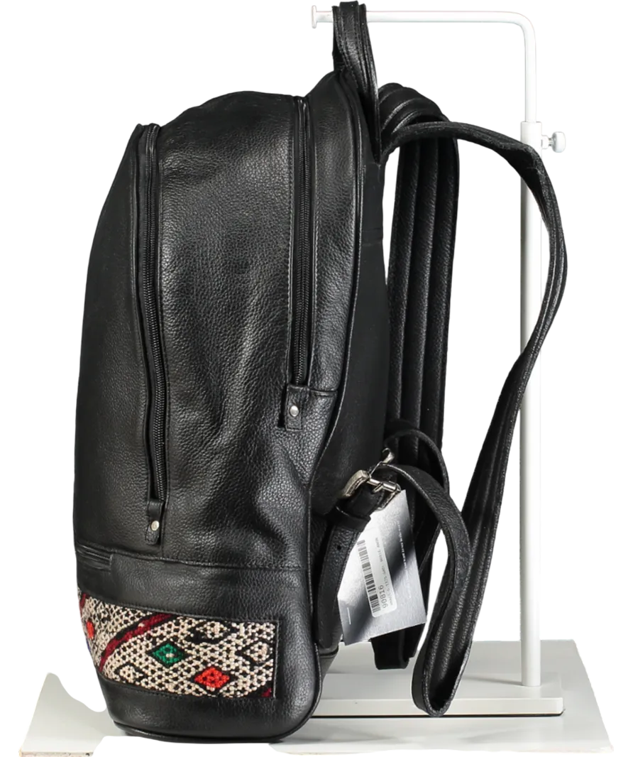 MyKilim Black Premium Leather Backpack