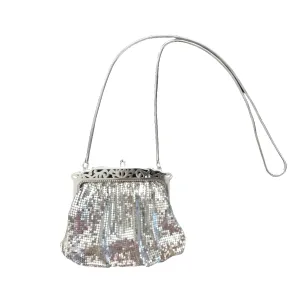 Oroton silver evening bag, HIRE ONLY