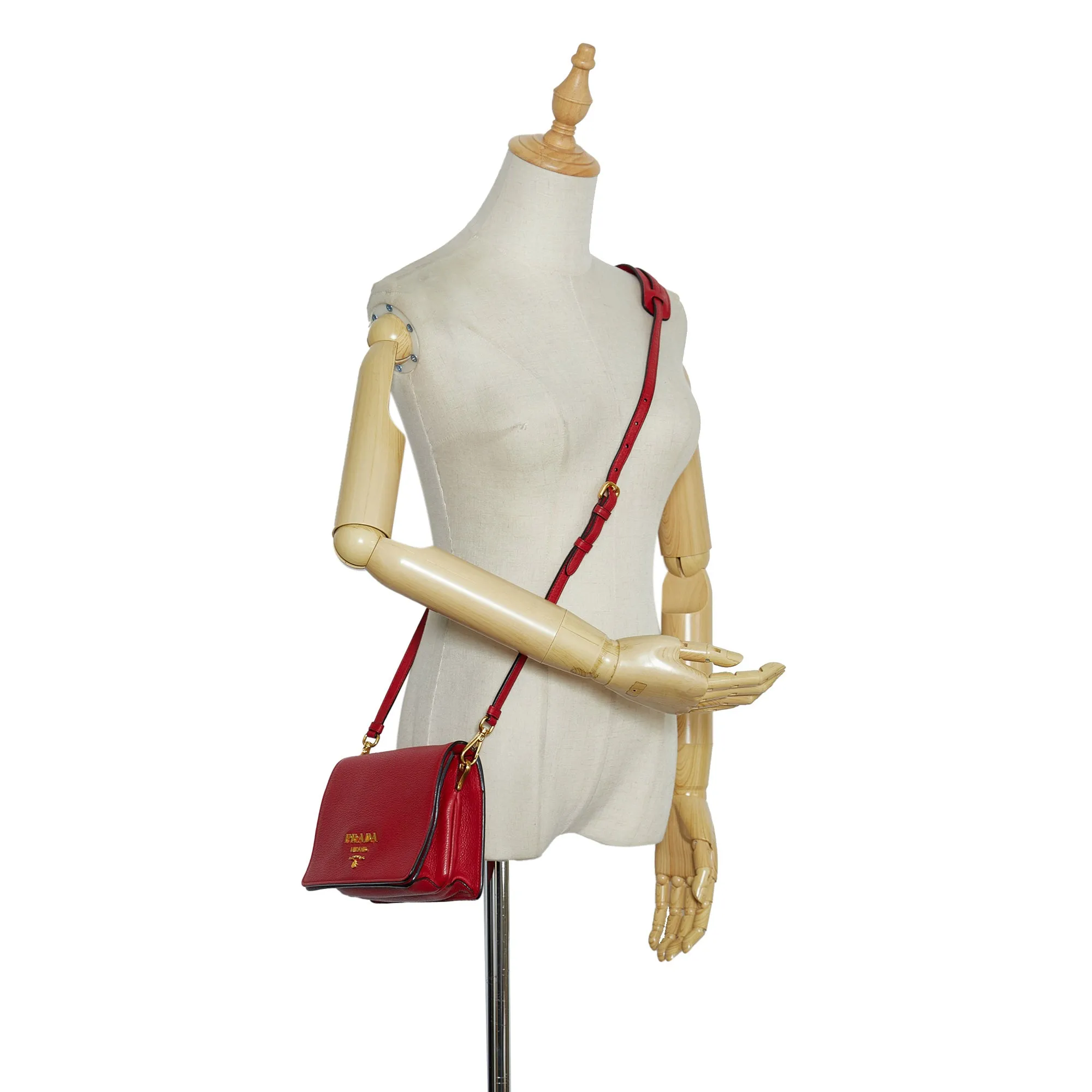 PRADA Vitello Daino Small Flap Crossbody Bag