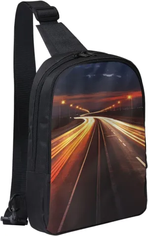 Sling Bag for Women Men Crossbody Bag Fashion Waist Bag Highway Light Chest Bag Adjustable Fanny Pack