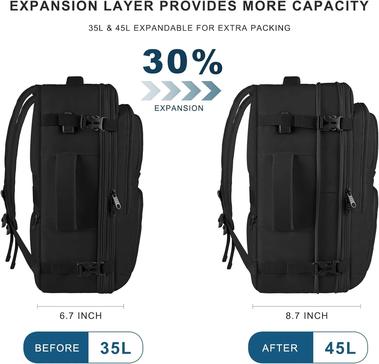 Travel Backpack for Women, 52L Carry On Backpack, Extra Large Expandable Travel Bag, 18.4 Inch TSA Flight Approved Luggage Business Daypack with USB, Teacher Traveling Rucksack, Pink