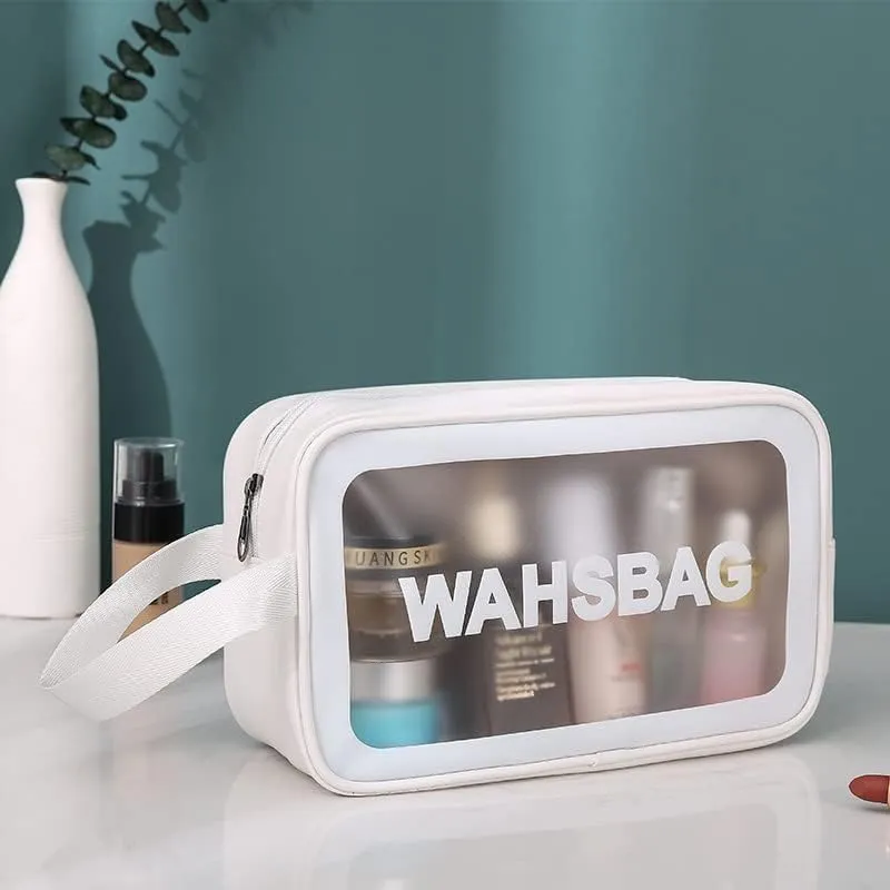 Travel Toiletry Bag for Women and Men,Makeup Cosmetic WashBag Travel Organizer for Accessories, Toiletries (White, M)