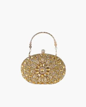 Vega – Floral motif – Gemstone evening clutch