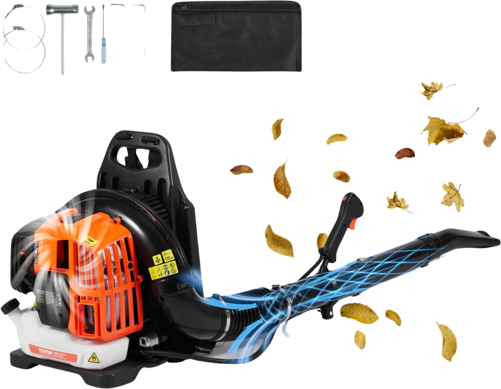 Vevor Leaf Blower Backpack Gas 52 cc 2-Stroke Engine 480 CFM 175 MPH 1.37L Tank New