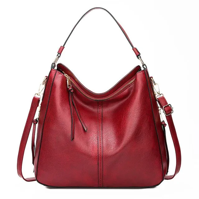 Vira PU leather hobo handbag