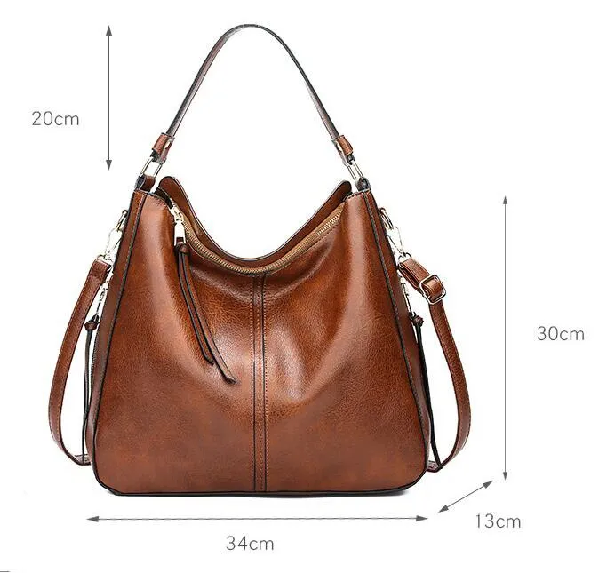 Vira PU leather hobo handbag