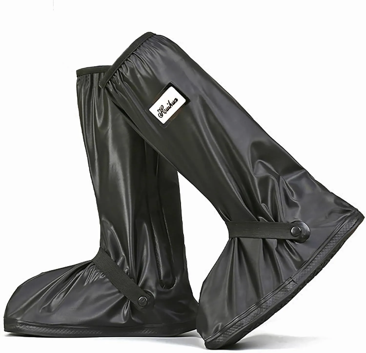 Waterproof Shoe Cover, Reusable High Tube Thickening Slip Proof Bottom with Reflector Overshoes for Cycling Bowling Fishing Walking Hiking in Rain Snow and Mud (S)