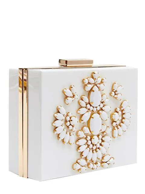 White Bling Clutch