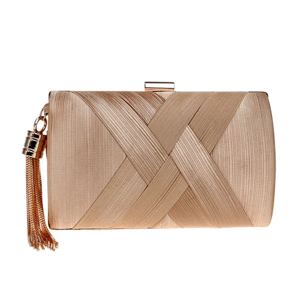 Women'S Evening Clutch Bag Stain Fabric Bridal Purse For Wedding Prom Night Out Party