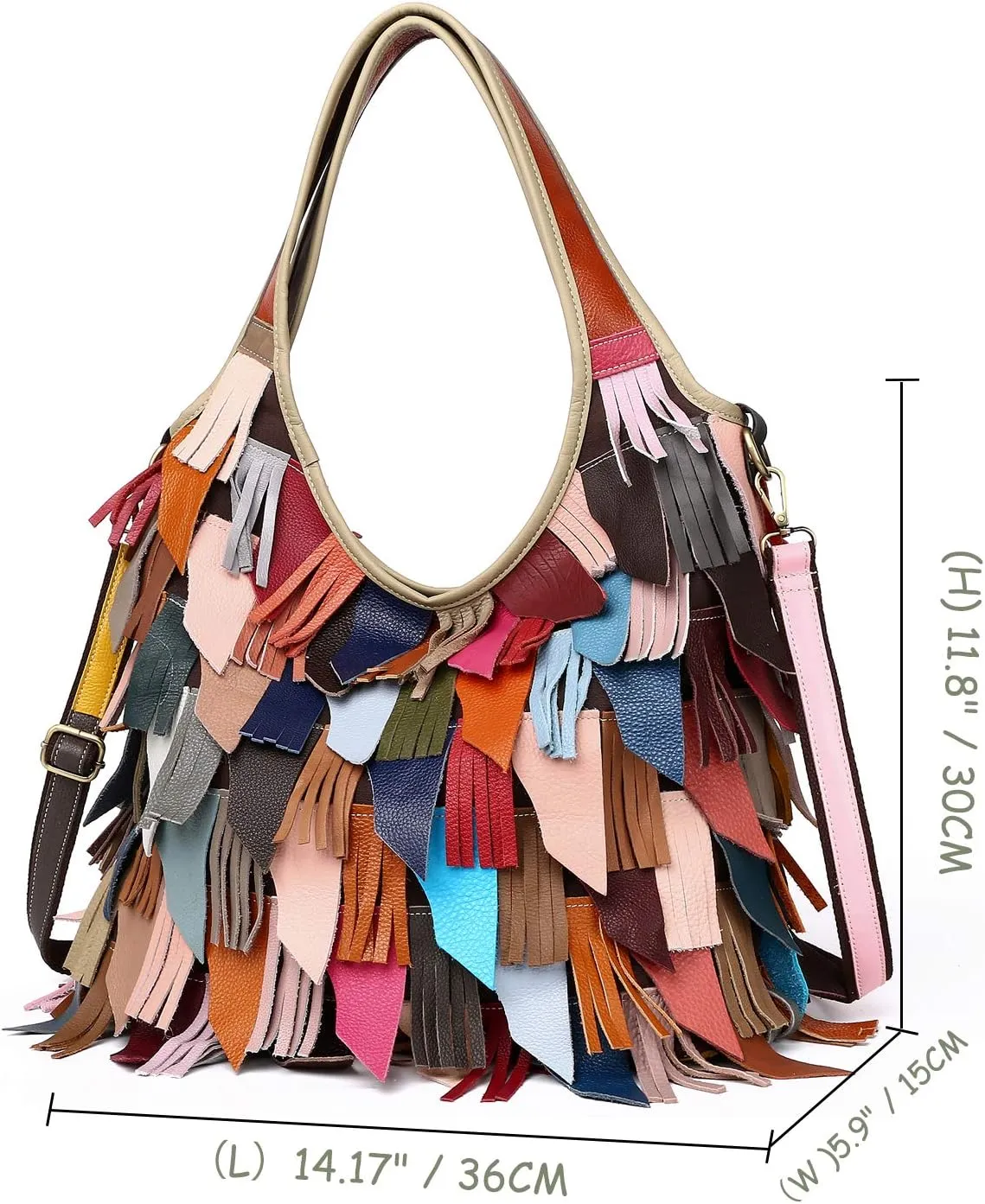 Womens Multicolor Boston Bag Genuine Leather Colorful Large Tote Handbag Purse