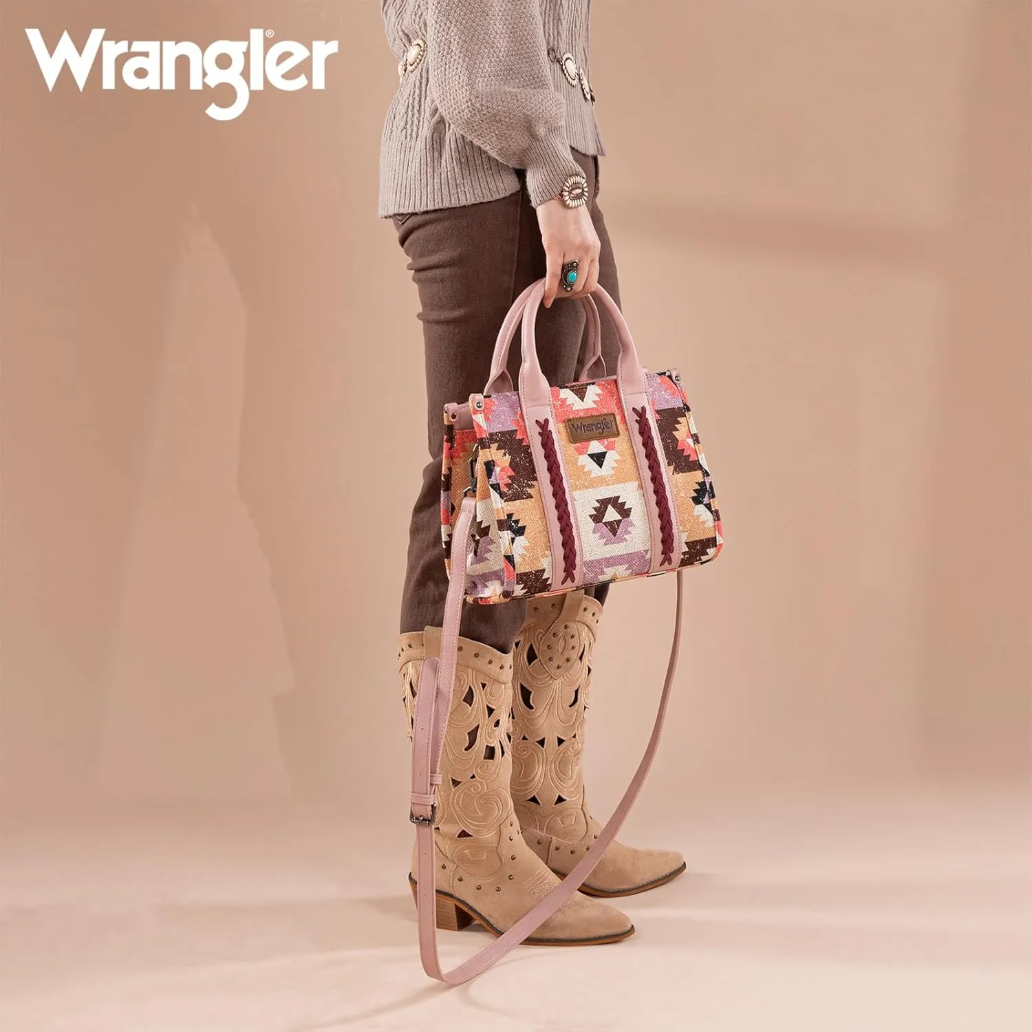 Wrangler Boho Tote Bag Aztec Top Handle Handbags and Purses