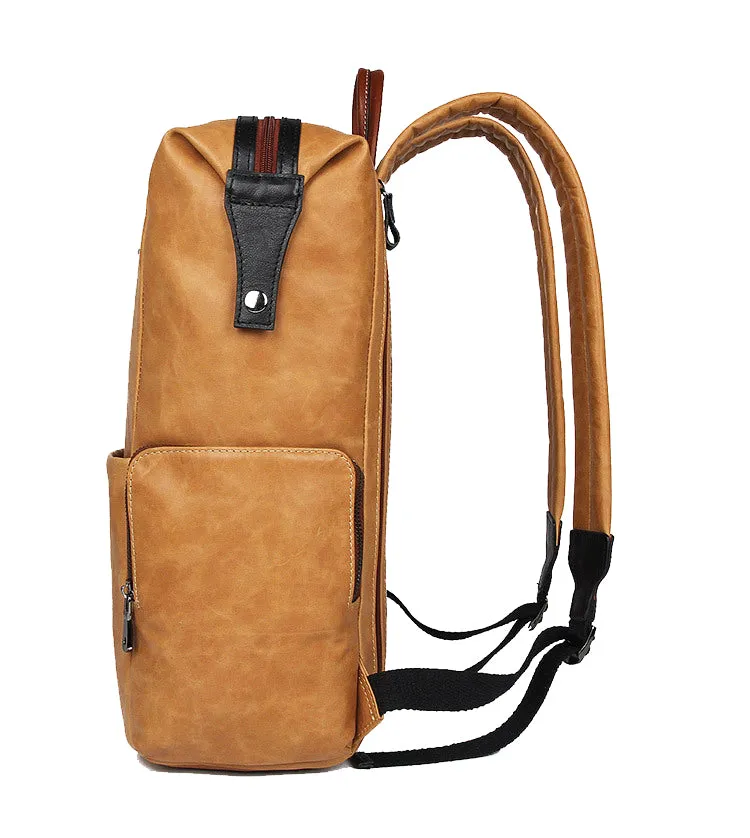 YAAGLE Genuine Leather Unisex Casual Outdoor Travel Backpack YG7260